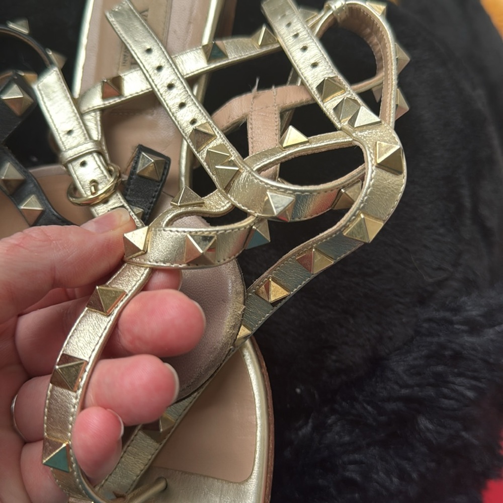 Valentino Metallic Gold Sandals - Picture 8 of 8